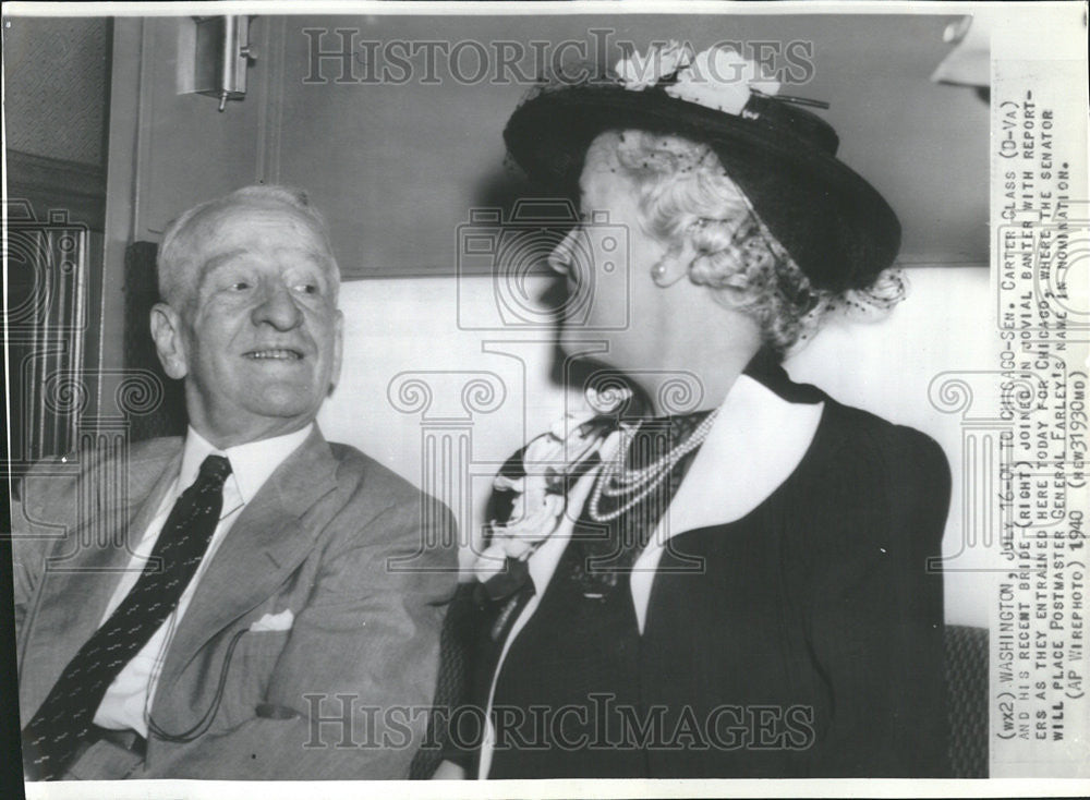 1940 Press Photo Carter Glass Jovial Banter  Chicago Farleys - Historic Images