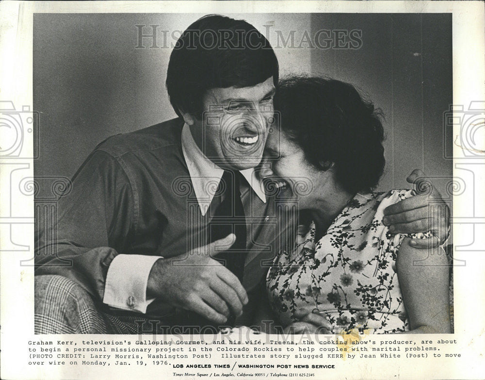 1976 Press Photo Graham And Treena Kerr Of The Galloping Gourmet - Historic Images