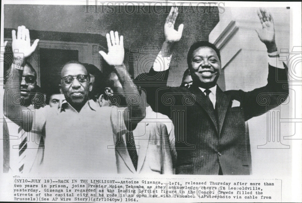 1964 Press Photo  Antoine Gizenga Premier Moise Tshombe - Historic Images