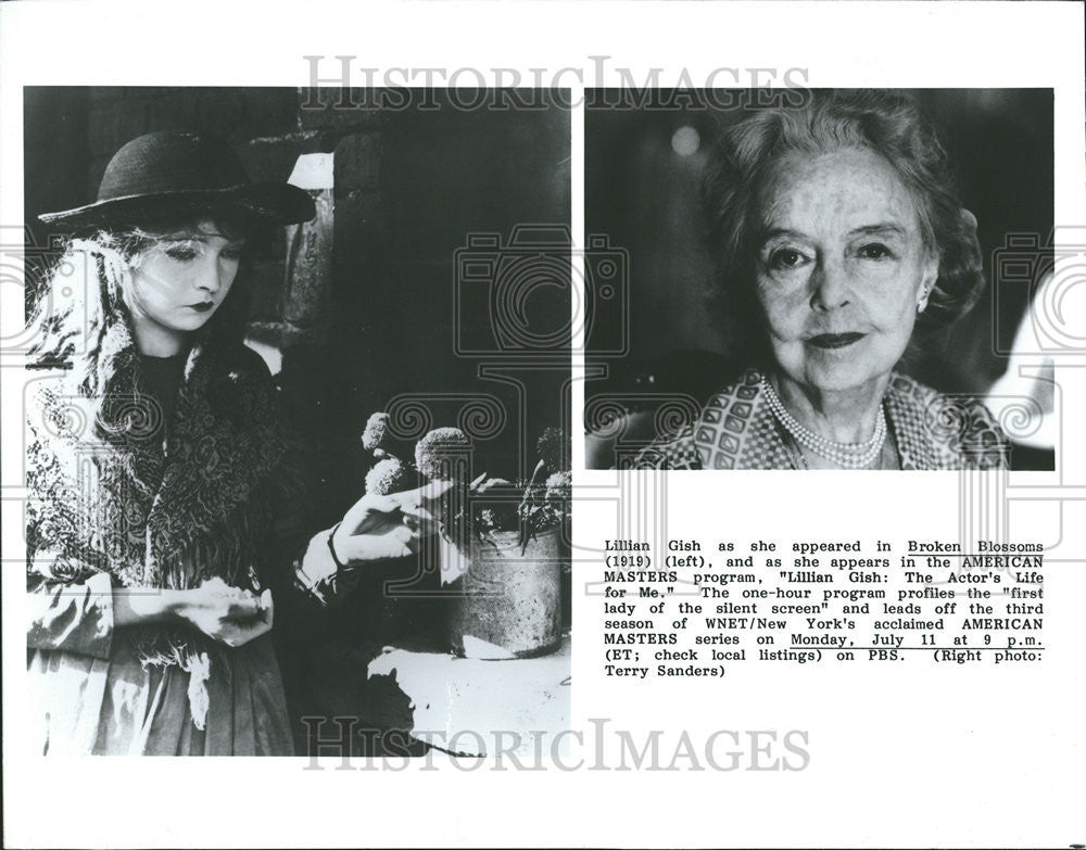 1988 Press Photo Lilian Gish Broken Blossoms American Master - Historic Images