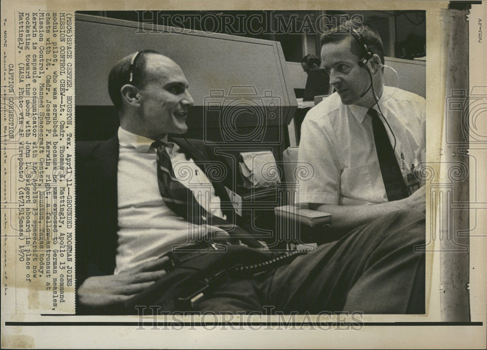 1970 Press Photo SpaceHouston  Crew Cmdr Thomas Mattingly Apollo - Historic Images