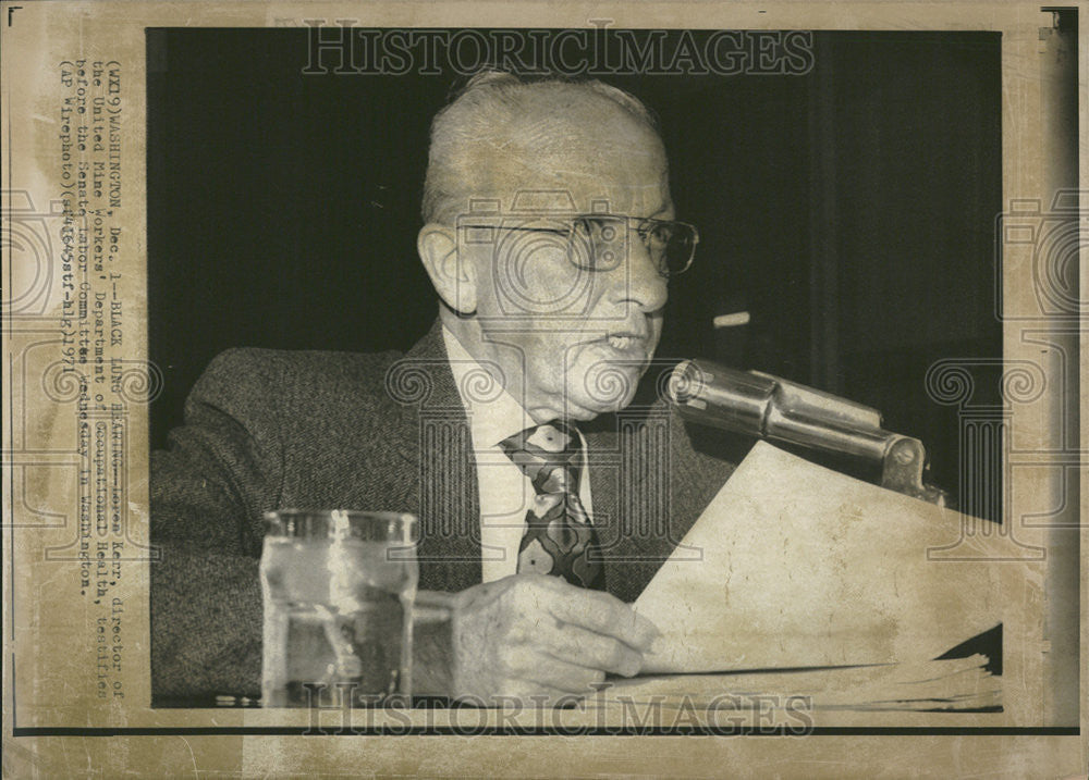 1971 Press Photo Loren Henry Washington Director United Mine Worker - Historic Images