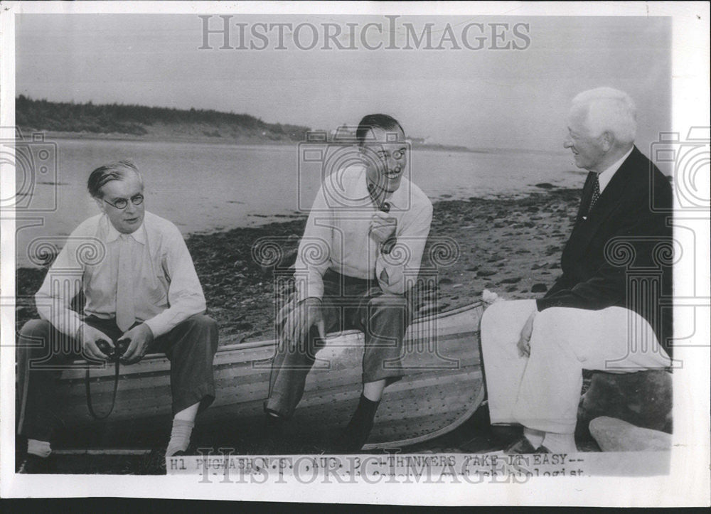 1955 Press Photo Julian Huxley British Biologist Cyril James Cyrus Eaton - Historic Images