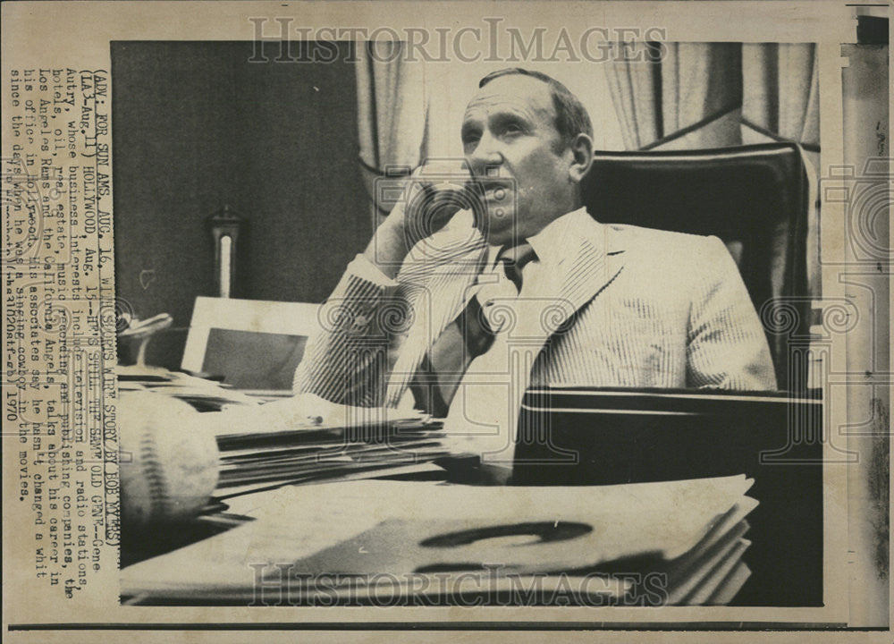 1970 Press Photo American Performer Gene Autry - Historic Images