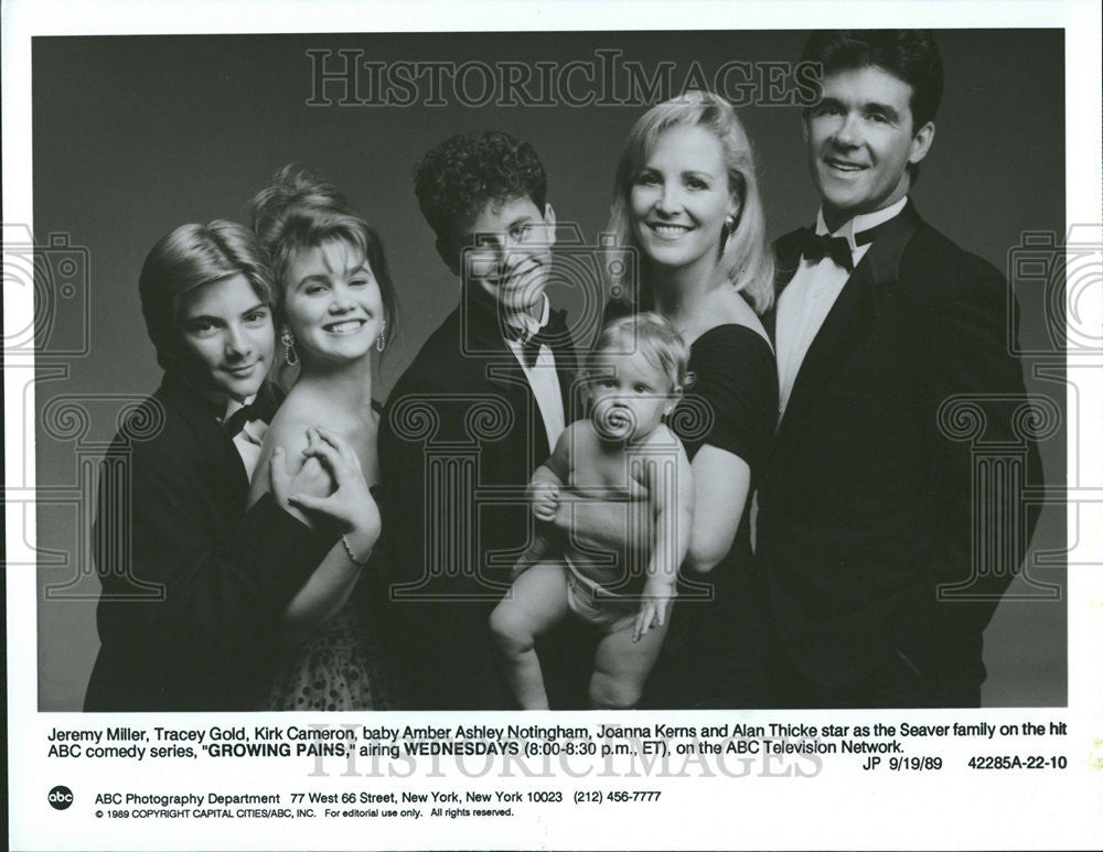 1989 Press Photo Jeremy Miller Tracey Gold Kirk Cameron Joanna Kerns Alan Thicke - Historic Images