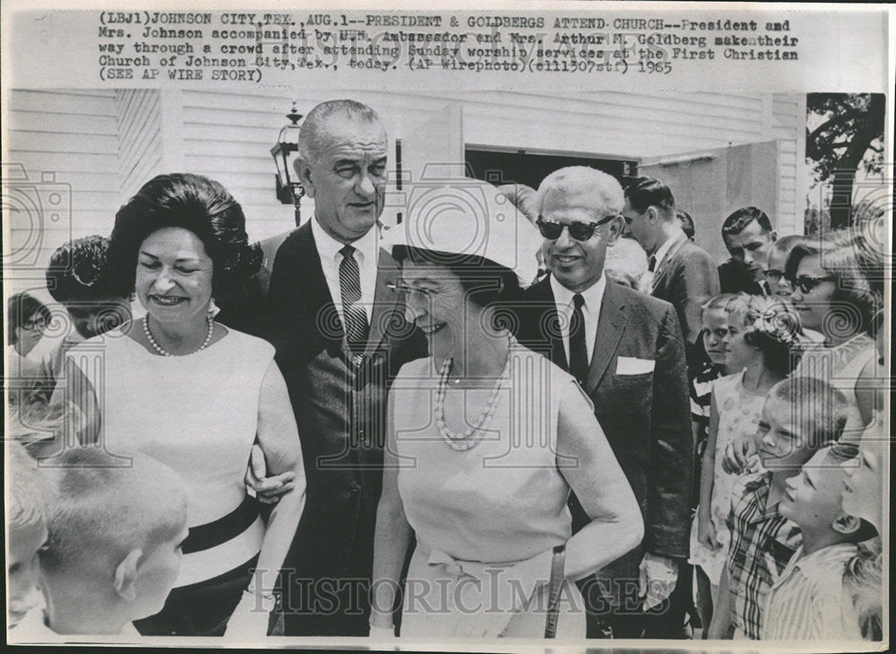 1965 Press Photo Johnson Ambassador Arthur Goldberg Christian - Historic Images