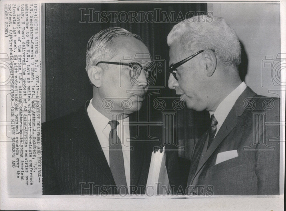 1967 Press Photo Arthur Goldberg Ambassador to UN - Historic Images