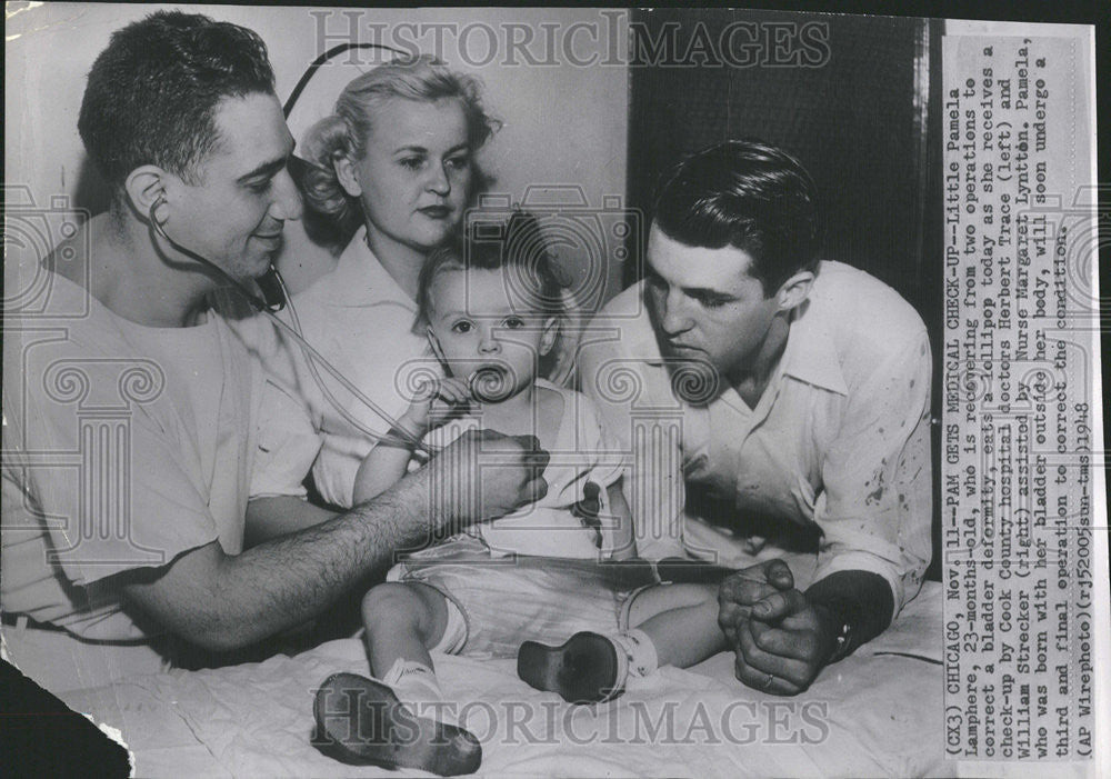 1948 Press Photo Pam Little Pamela Lamphere Bladder William - Historic Images