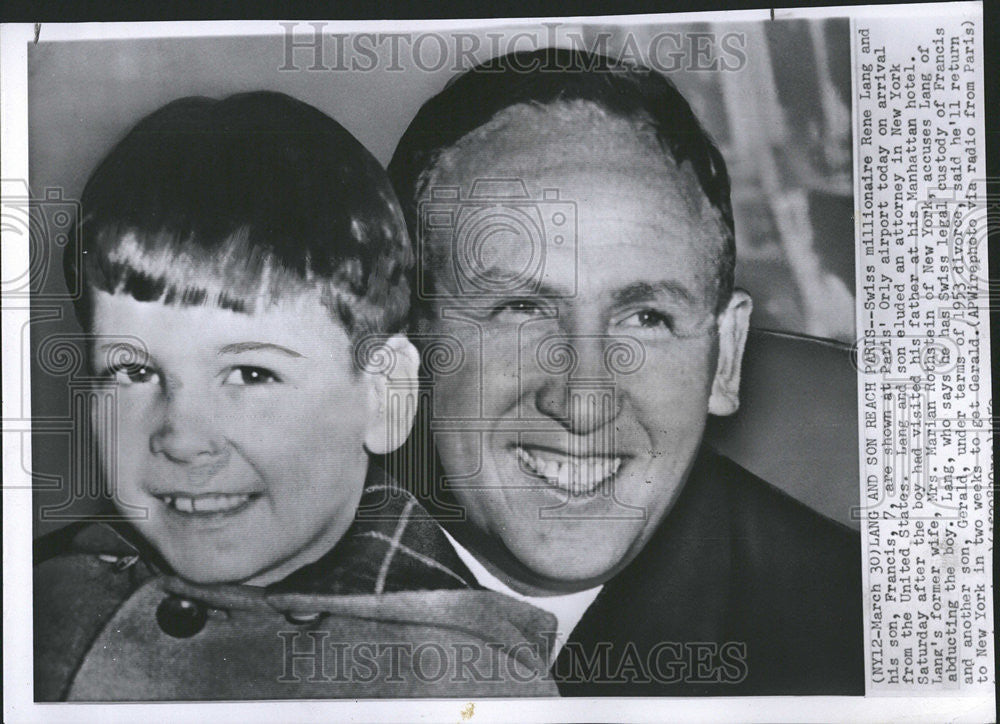 1959 Press Photo Swiss Rene Langn Francis Paris Orly Marian - Historic Images