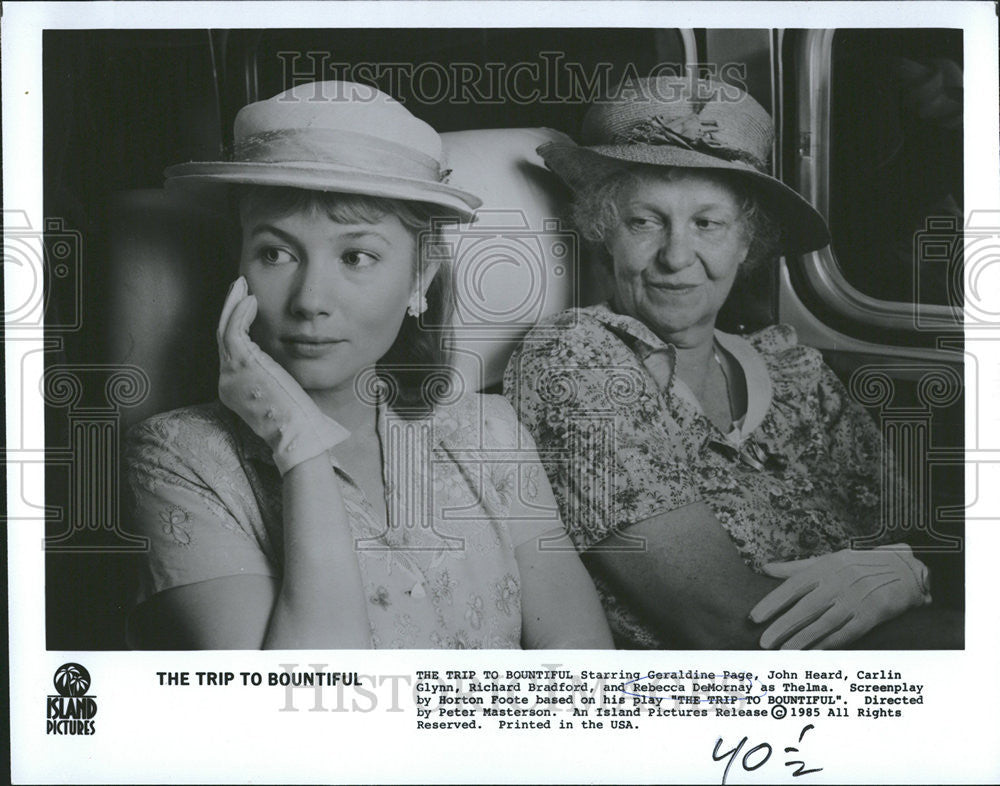 1990 Press Photo Geraldine Page John Heard Carlin GlynTrip - Historic Images