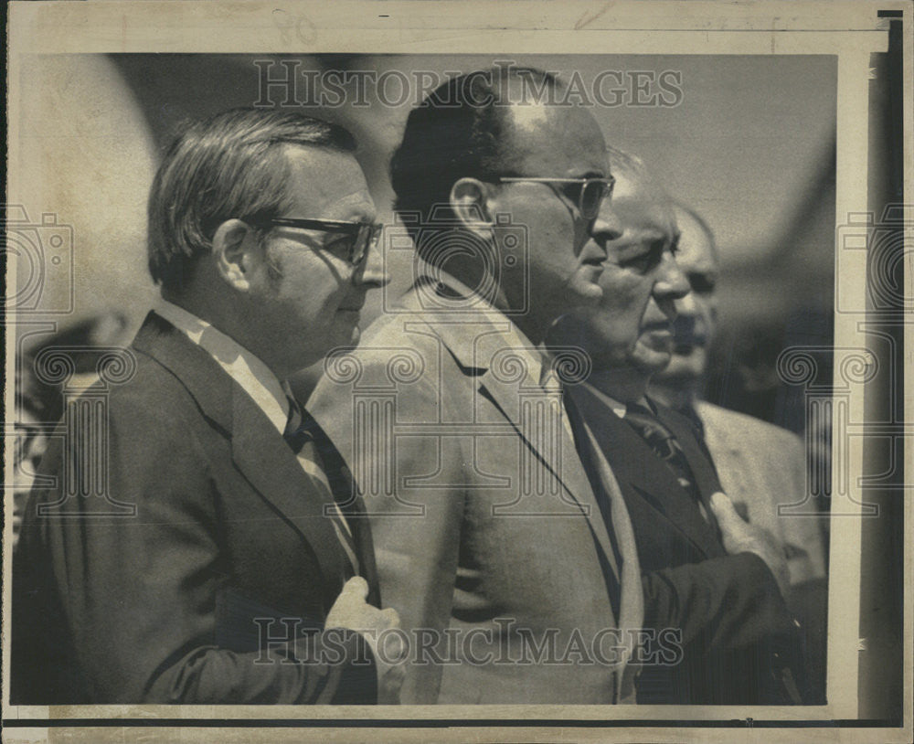 1972 Press Photo Luis Echeverria, Richard Oglivie, and Richard J. Daley Together - Historic Images