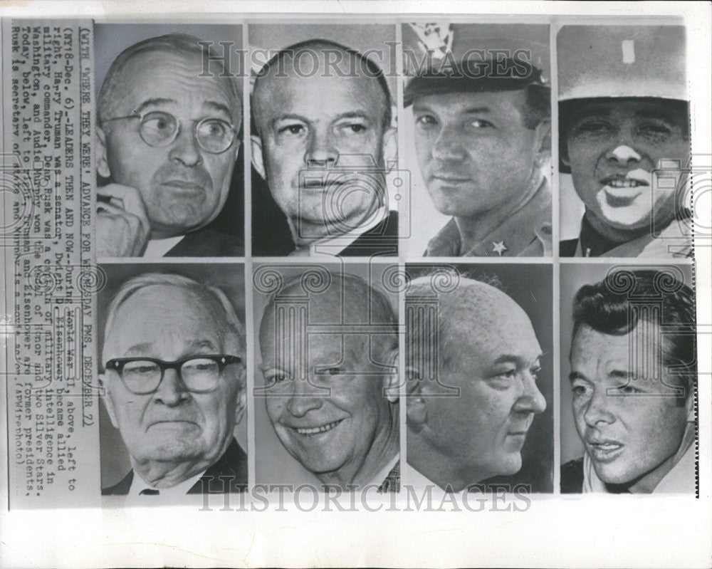 1966 Press Photo Harry Truman Dwight Eisenhower Dean Rusk - Historic Images