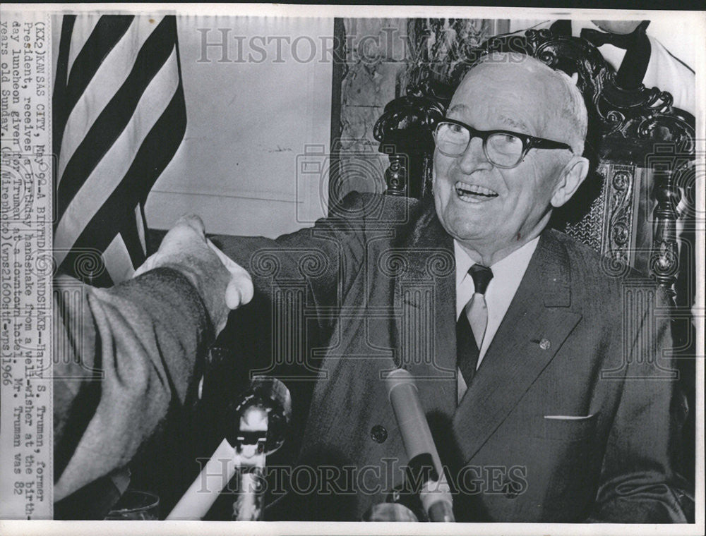 1966 Press Photo Harry S Truman 82nd Birthday Kansas City - Historic Images