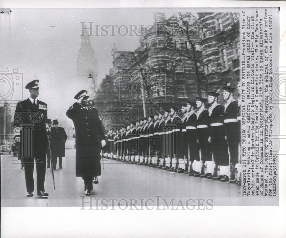 1953 Press Photo President Tito of Yugoslavia - Historic Images