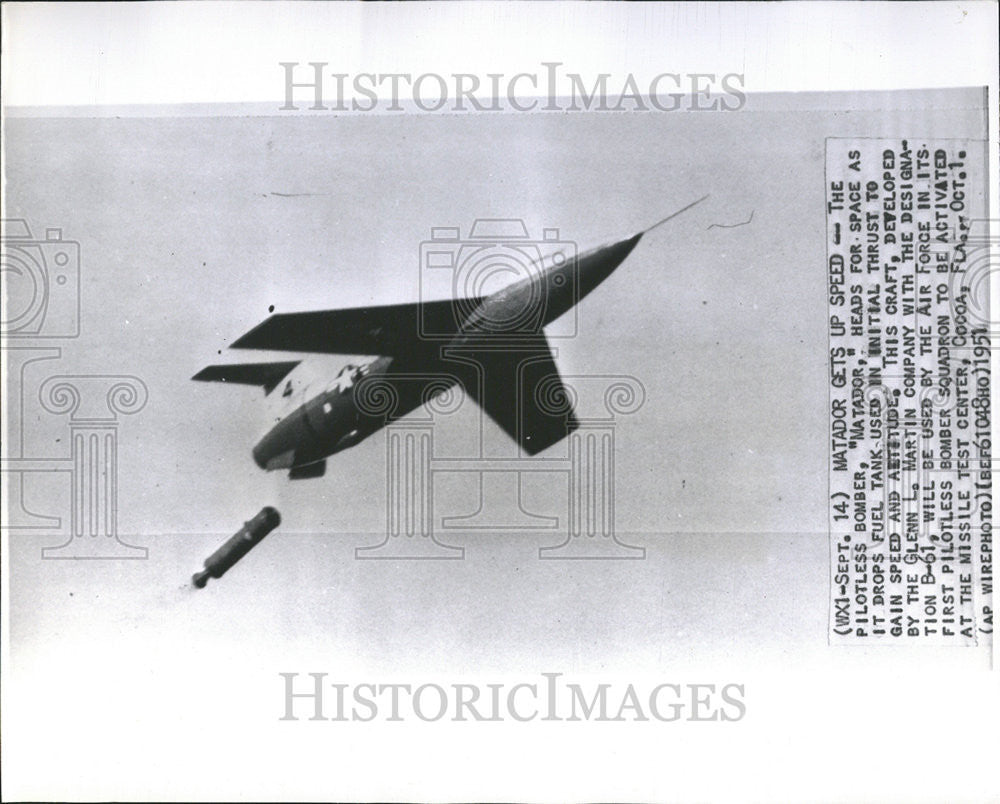 1951 Press Photo The Pilotless Bomber &quot;Matador&quot; - Historic Images