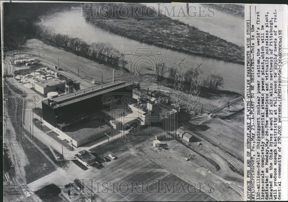 1958 Press Photo 110 Million Dollar Shippingport Nuclear Power Station - Historic Images