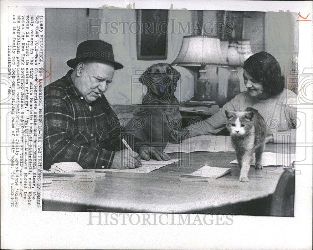 1964 Press Photo Election Voters White Mountain Town Millsfield New Hampshire - Historic Images