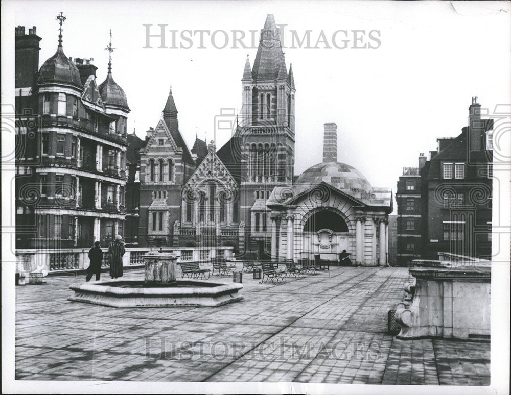 1956 Press Photo Subway Entrance Italian Structure London - Historic Images