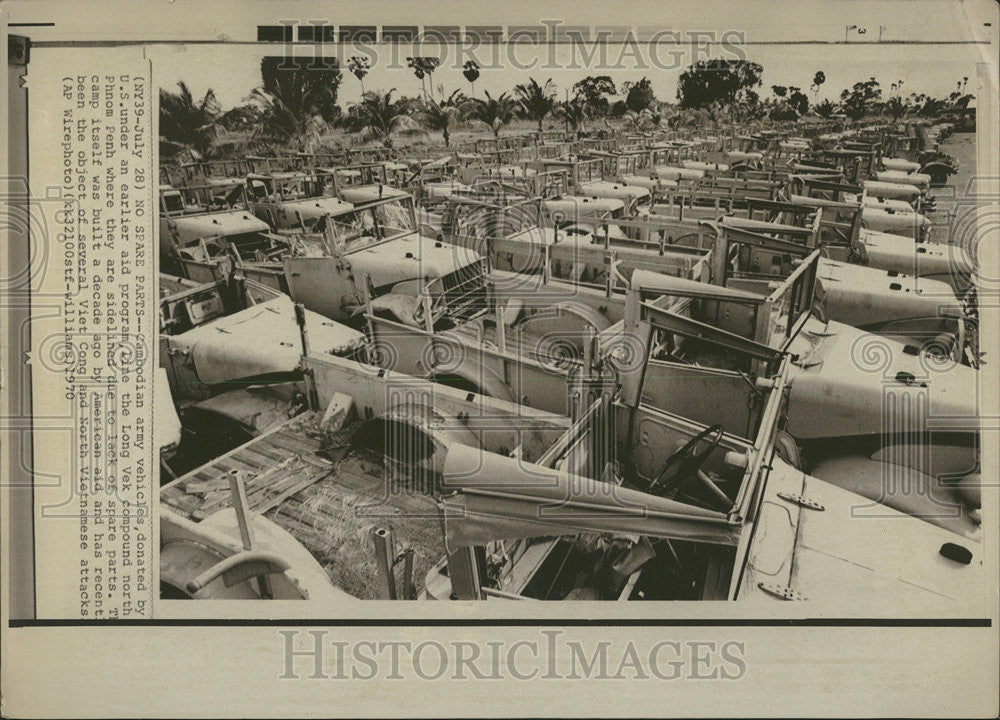 1970 Press Photo Cambodian Army Vehicles Donated By United States/Phnon Penh - Historic Images