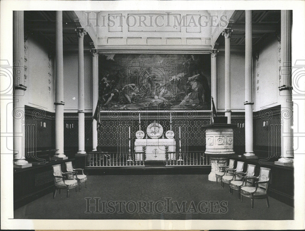 1940 Press Photo Private Chapel in Buckingham Palace Built by Queen Victoria - Historic Images