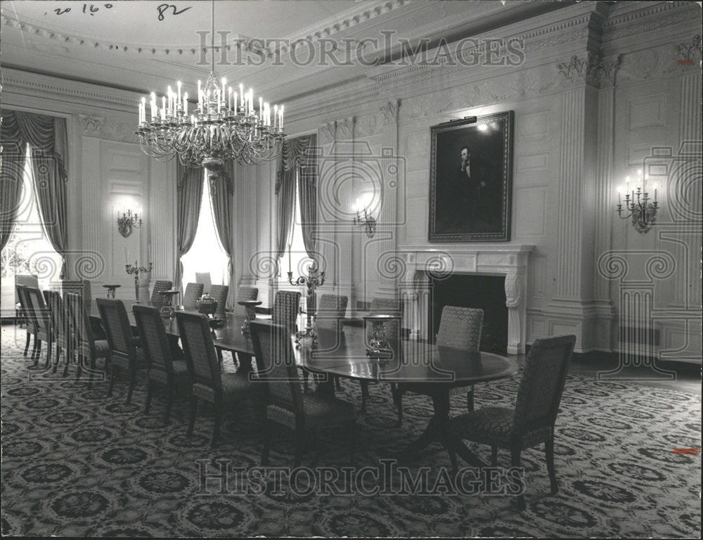 1974 Press Photo State Dining Room White House - Historic Images