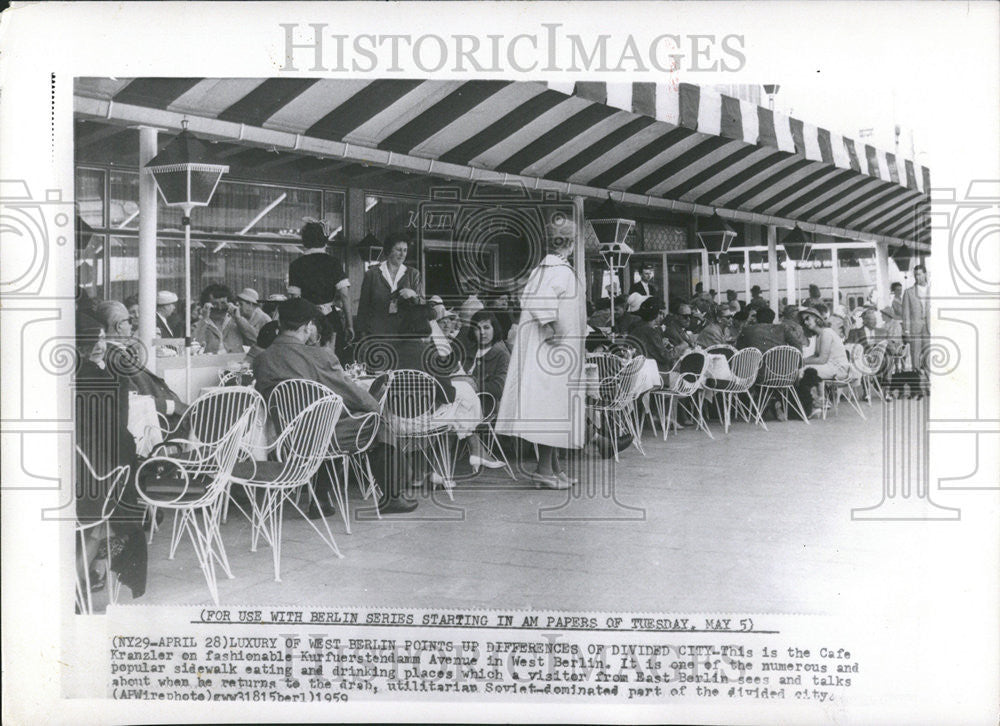 1959 Press Photo West Berlin Cafe Krangler - Historic Images