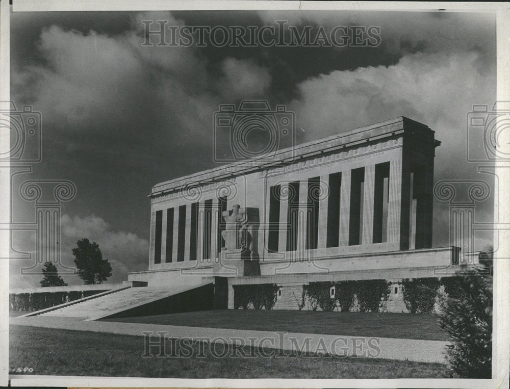 1935 Press Photo Chateu Thierry American Monument Aisne France - Historic Images