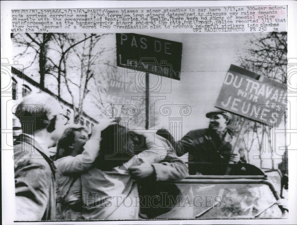 1963 Press Photo France Lorraine Iron Worker Labor Strikes Historic
