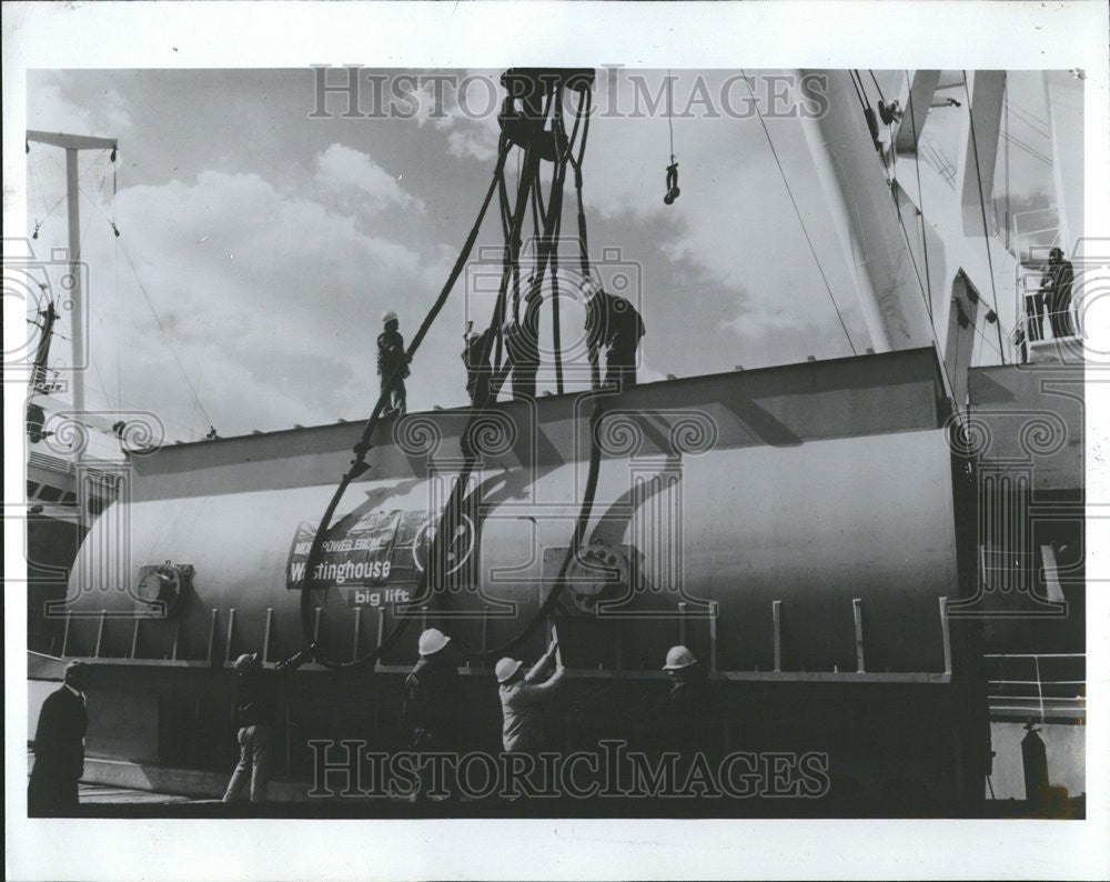 1977 Press Photo Nuclear Power Plant Shipped To Taiwan - Historic Images