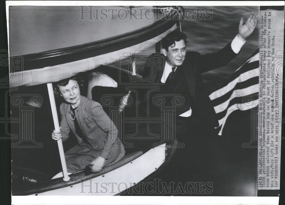 1940 Press Photo Wendell Willkie Republican president nominee Philadelphia - Historic Images