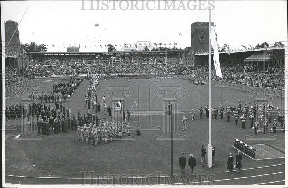 1965 Press Photo Swedish Flag Day Stadium Stockholm Holidays - Historic Images