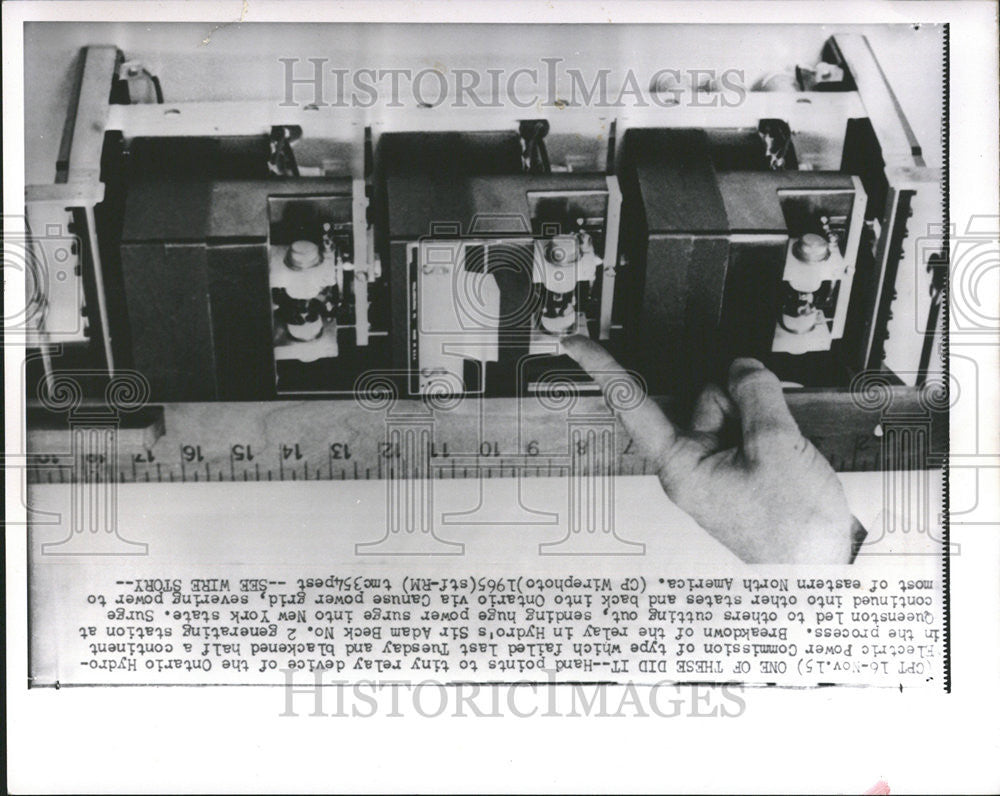 1965 Press Photo  Relay Device Similar To One That Failed &amp; Caused Power Outage - Historic Images