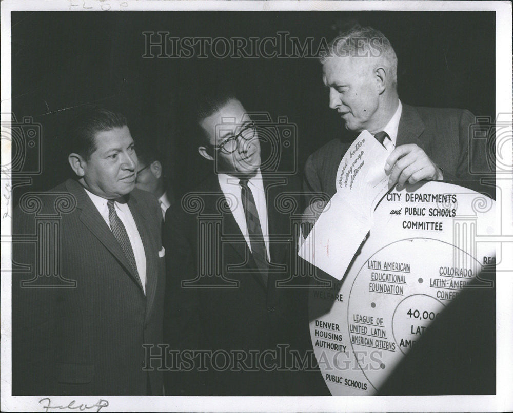 1957 Press Photo James Fresques, Bert Gallegos And Will Nicholson - Historic Images