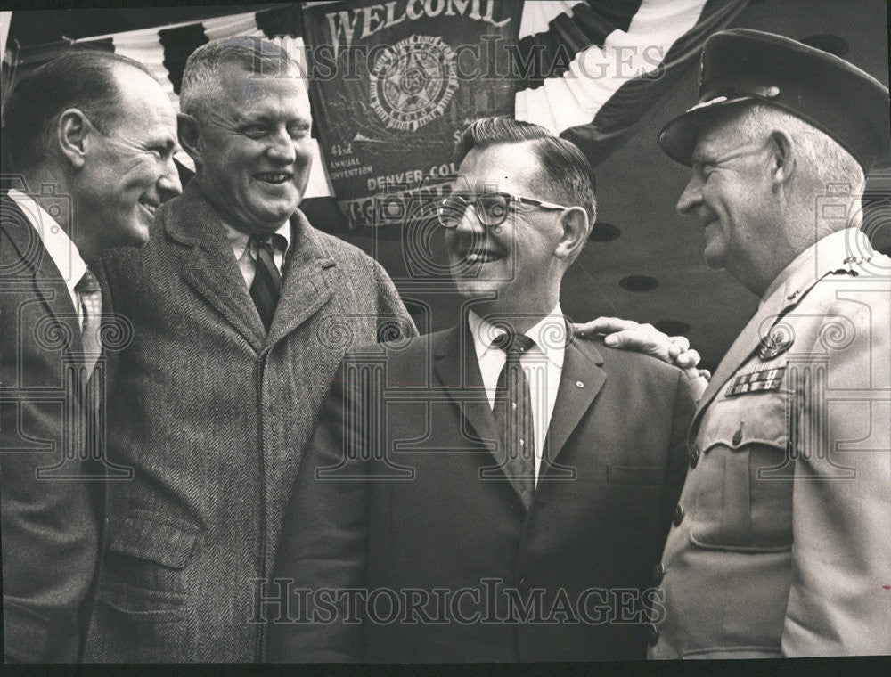 1961 Press Photo William Egan,Will Nicholson Gen Joe Moffitt Legion convention - Historic Images