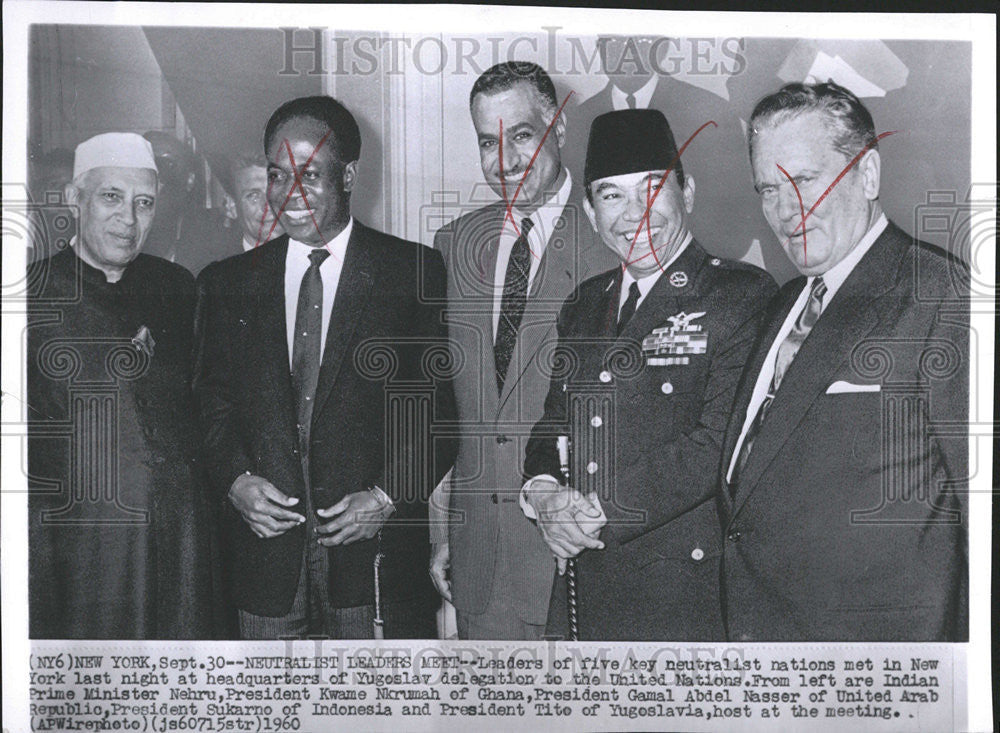 1960 Press Photo Leaders Neutralist Nation Headquarter United Nations Delegation - Historic Images