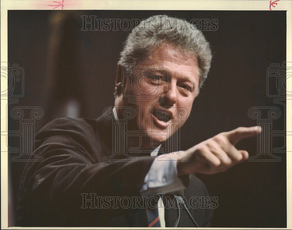 1992 Press Photo William Jefferson Bill Clinton American Politician President - Historic Images