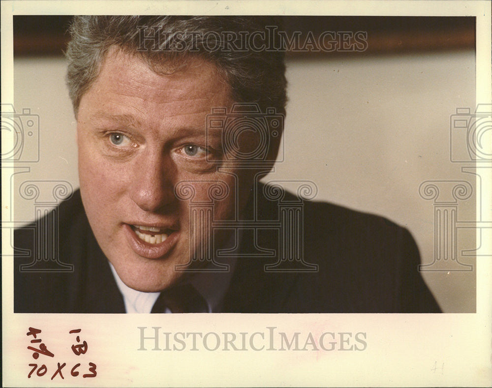 1992 Press Photo Bill Clinton American President Governor Republican Politician - Historic Images