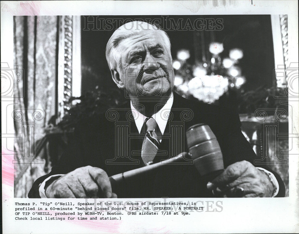 1978 Press Photo Thomas Tip Nelli U S House Profile Congress Boston Film Door - Historic Images