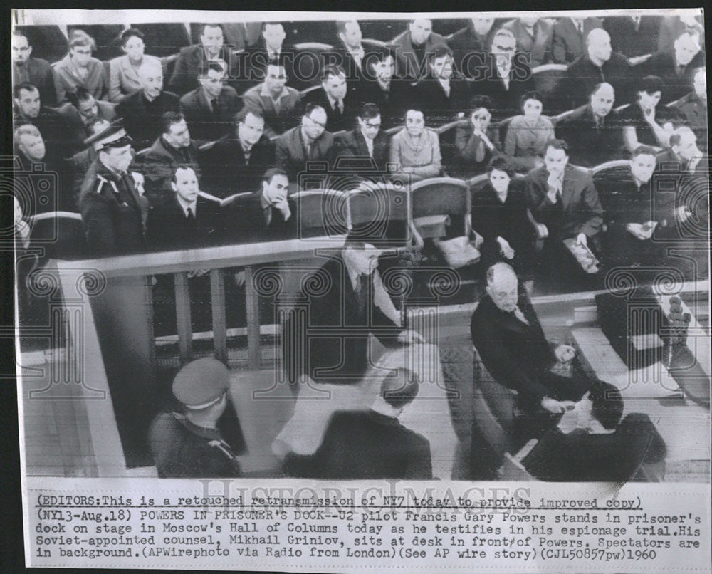 1960 Press Photo Francis Gary Powers CIA Agent U2 Spy Plane Pilot Chicago Mich - Historic Images