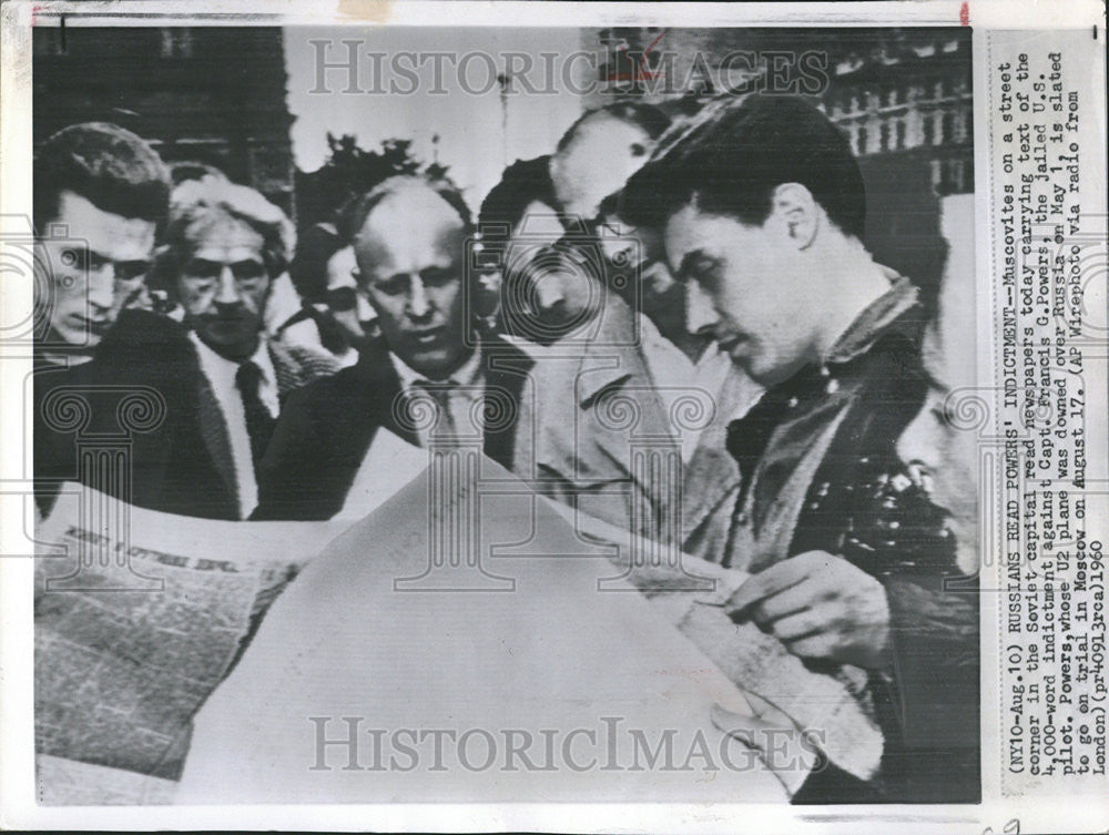 1960 Press Photo Capt Francis Powers U2 plane pilot Soviet Moscow Hall trial - Historic Images