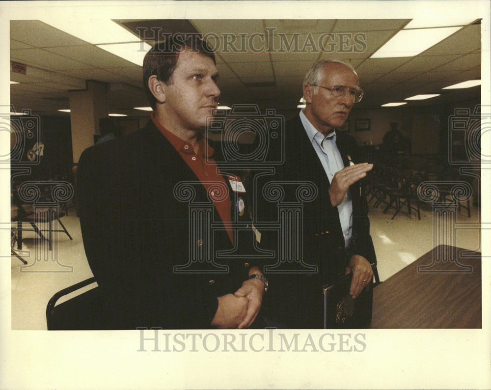 1991 Press Photo Jimmy Hoffa Appear UFCW Hall Support Durham - Historic Images