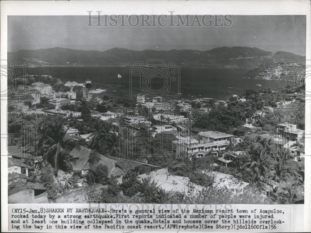 1956 Press Photo Mexican Resort Town Acapulco Earthquake Buildings Collapsed - Historic Images