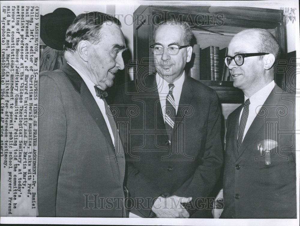 1964 Press Photo Dr Daniel Poling Editor Christian Herald Magazine Talk Paul - Historic Images