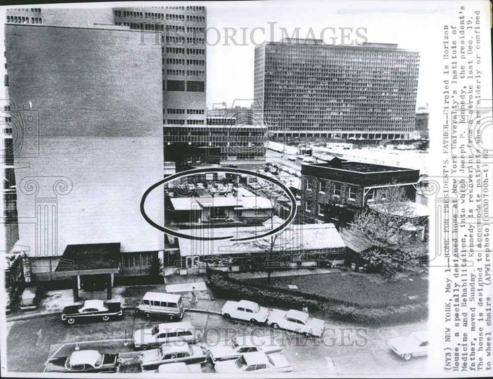 1962 Press Photo Joseph Kennedy Horizon House design New York University build - Historic Images