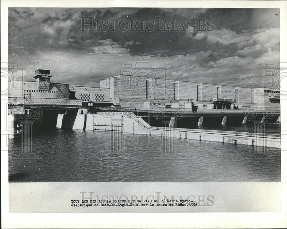 1985 Press Photo Baix-le-Logis-Neuf Hydroelectric Plant Rhone River France - Historic Images