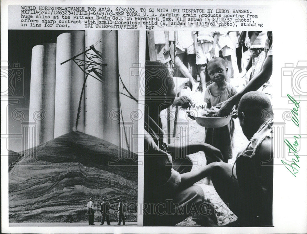 1963 Press Photo US surplus grain products Pittman Grain Hereford Congolese - Historic Images