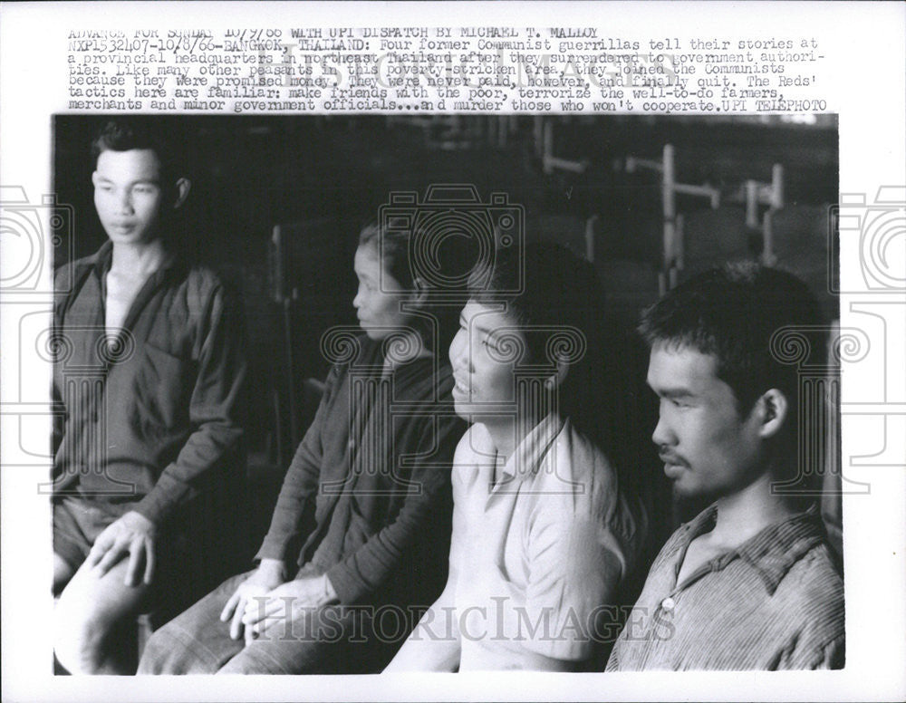 1966 Press Photo Four former Thailand communist guerrillas after they surrender - Historic Images