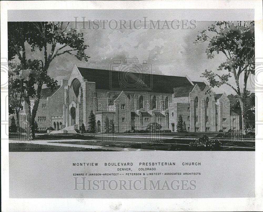 1955 Press Photo Montview Presbyterian church Groundbreak services Boulevard - Historic Images