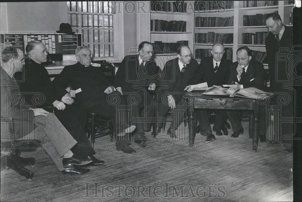 1938 Press Photo John Mulroy Irving Johnson James Logan Samuel Schaefer Martin - Historic Images