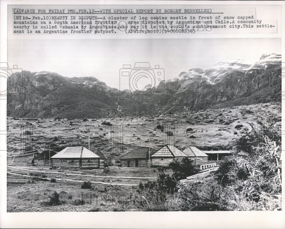 1965 Press Photo Argentina Chile Mountain Border - Historic Images